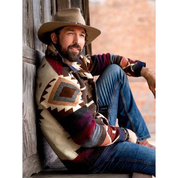 Remu Apparel Jacket Men Small Peguche Wool Aztec Geometric Warm Cozy Western - Picture 2 of 15